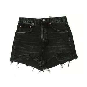 Zara Distressed Black Denim Shorts